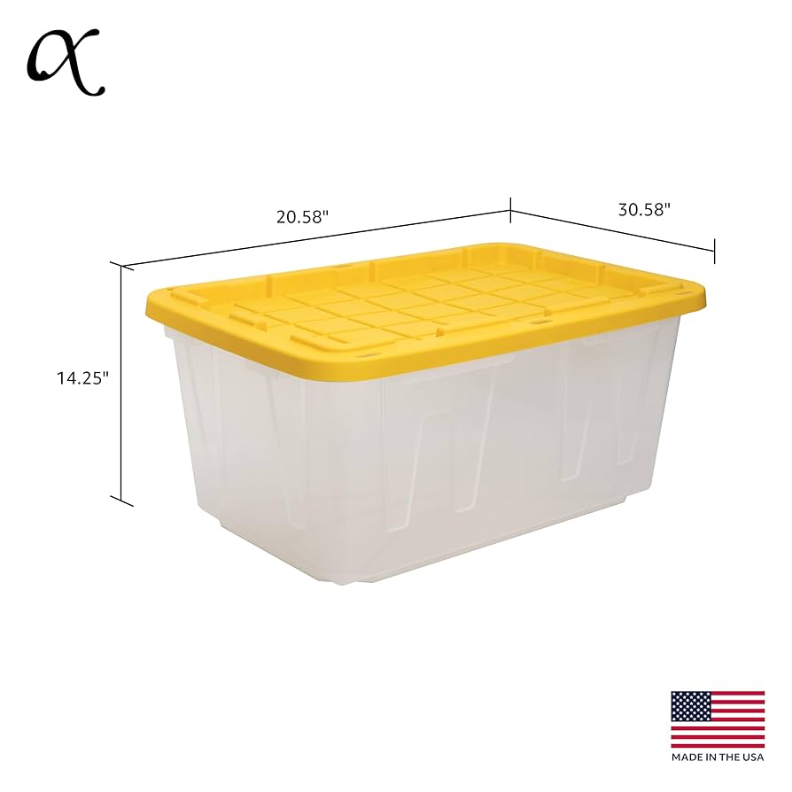 Amazon.com - CX BLACK & YELLOW, 27-Gallon Heavy Duty Clear